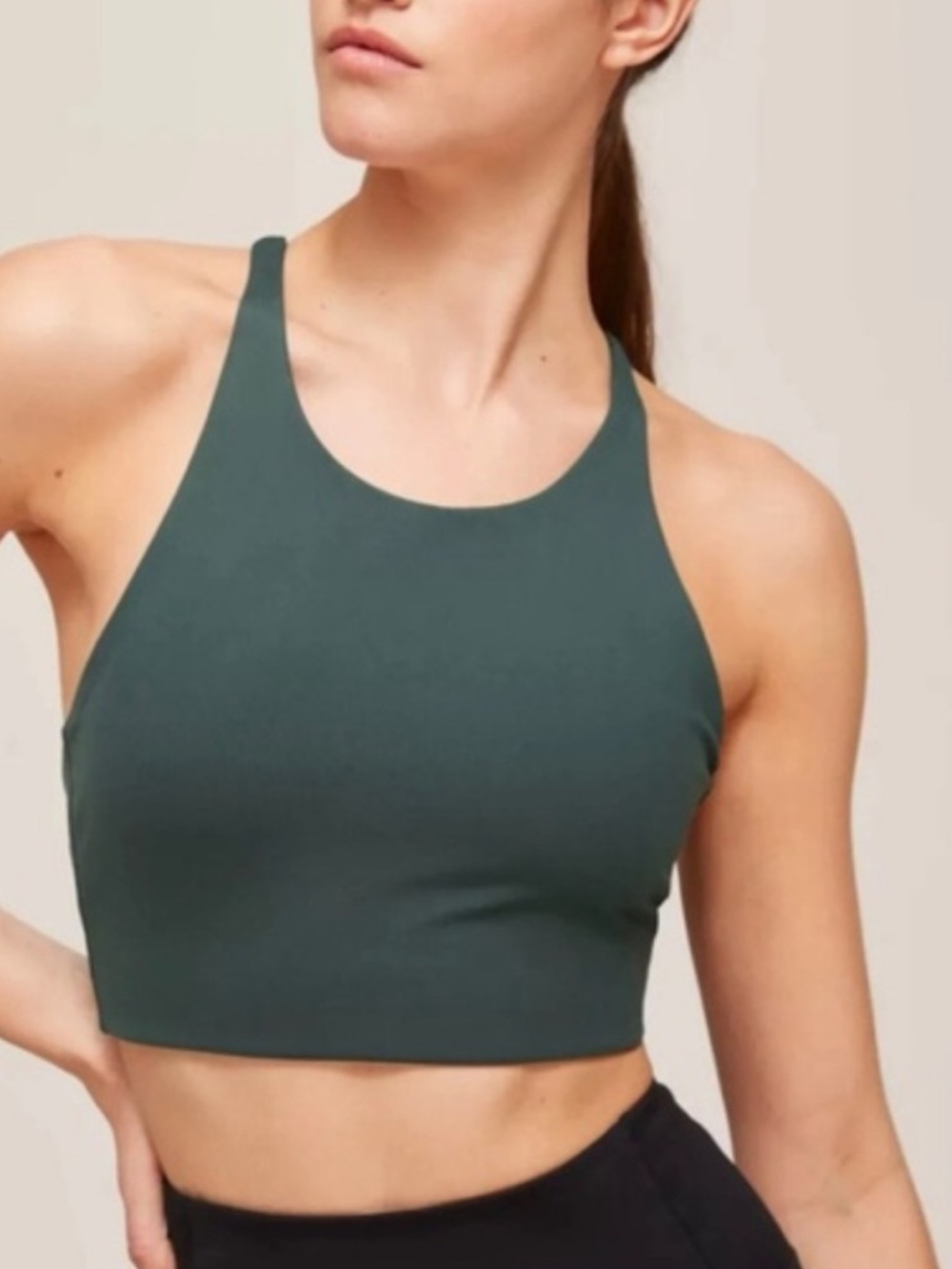 Girlfriend Collective Moss Green Topenga Sports Bra Medium